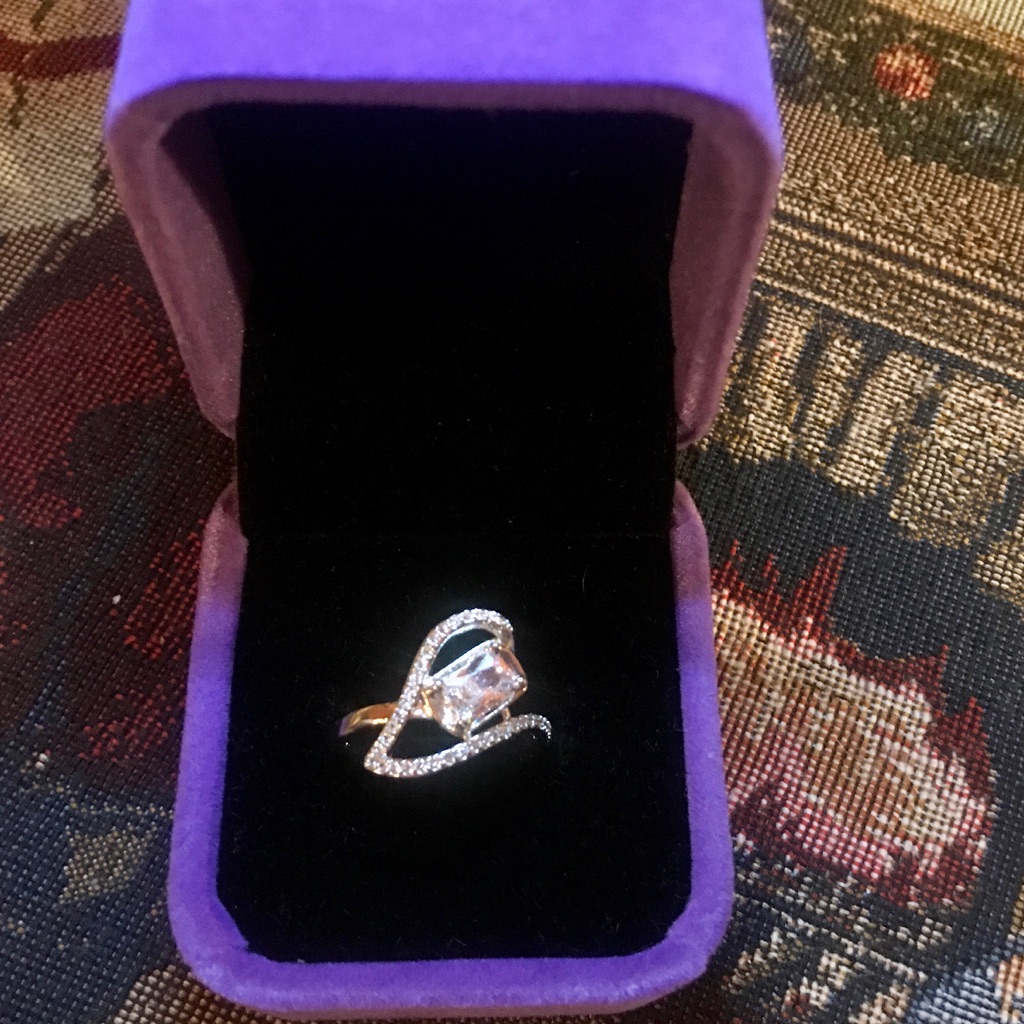 Emerald Cut White Sapphire 925 Silver Ring Size 7